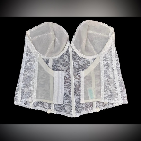 Vintage Carnival Union-Made White Lace Bustier Corset Top Women’s 38C Lingerie - Picture 10 of 13